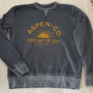 Faherty Men's Small Gray and Gold Crewneck Sweater